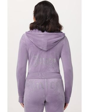 Juicy Couture Og Big Bling Velour Hoodie - Purple