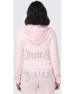 Juicy Couture Og Big Bling Velour Hoodie - Pink