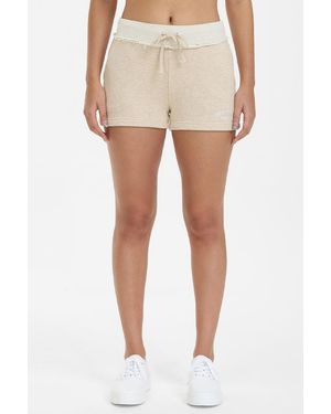 Juicy Couture French Terry Embroidered Shorts - Natural