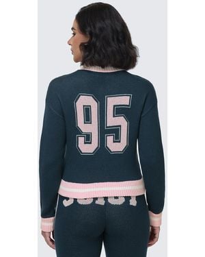 Juicy Couture Collegiate Knit Bomber Jacket - Blue