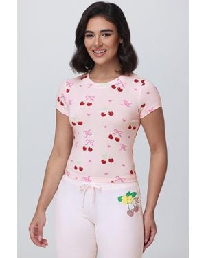 Juicy Couture All Over Cherry Baby Tee - Pink