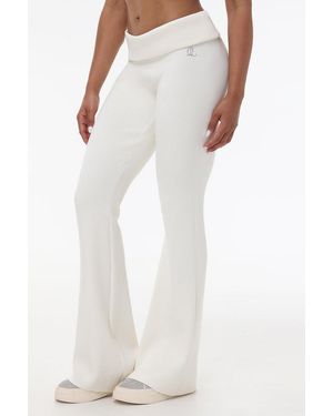 Juicy Couture Low Rise Knit Flare Pants - White