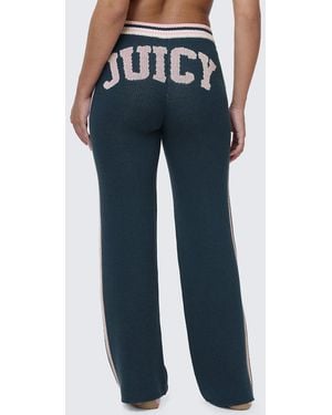 Juicy Couture Collegiate Knit Wide Leg Pants - Blue