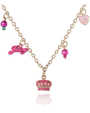 Juicy Couture Kids Beaded Charm Necklace - Pink