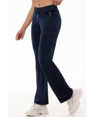 Juicy Couture Custom Zodiac Og Big Bling Velour Track Pants - Blue