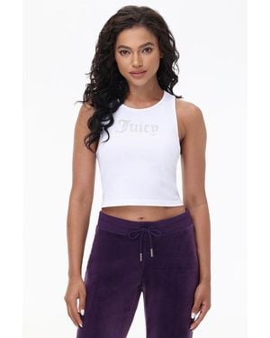 Juicy Couture Small Bling High Neck Crop Tank - Purple