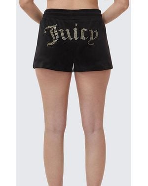 Juicy Couture Big Bling Velour Shorts - Black