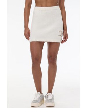 Juicy Couture Metallic Eyelash Mini Skirt - White