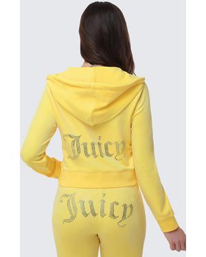 Juicy Couture Og Big Bling Velour Hoodie - Yellow