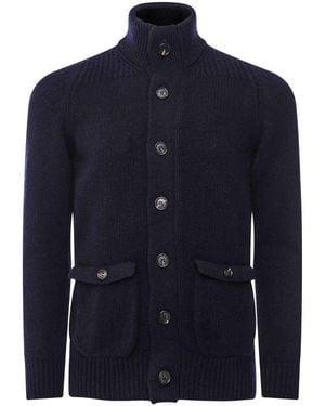 Jules B Lambswool Jesmond Cardigan - Blue