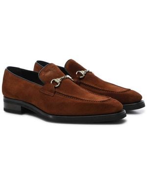 Jules B Suede Horsebit Loafers - Brown