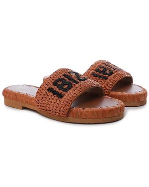 De Siena Ibiza Raffia Resort Sliders - Brown