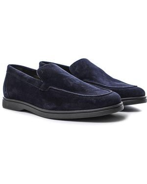 Hackett Suede Martin Signature Loafers - Blue