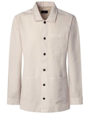 Hackett Cotton Linen Overshirt - Natural