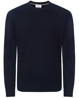 Sseinse Textured Knit Crew Jumper - Blue