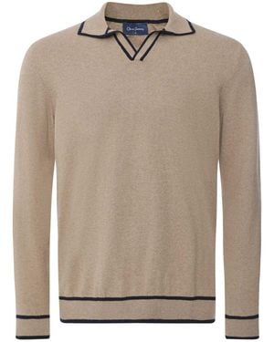 Oliver Sweeney Tipped Ludlow Polo Shirt - Natural