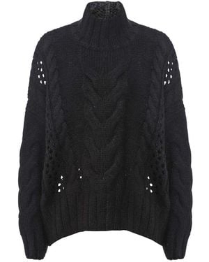 Rino & Pelle Kelson Cable Knit Jumper - Black