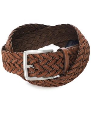 Hackett Suede Braided Belt - Brown