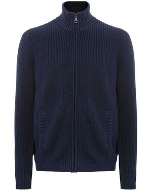 Ecoalf Rib Knit Nashi Cardigan - Blue