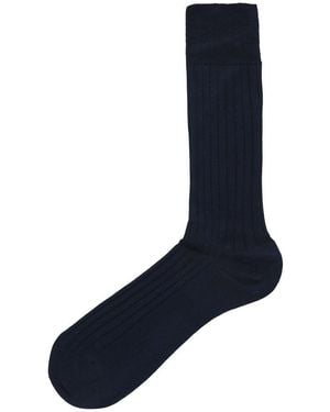 Hackett Mercerised Cotton Socks - Blue