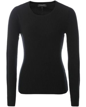 Rag & Bone Audrina Wool Crew Neck Top - Black