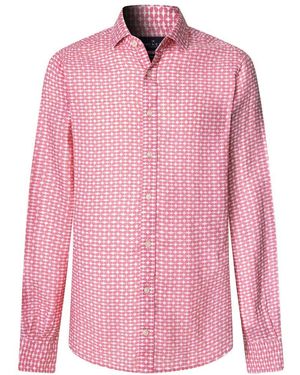 Hackett Linen Star Print Shirt - Pink