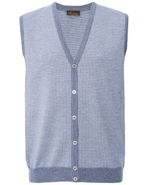 Stenströms Merino Houndstooth Vest - Blue