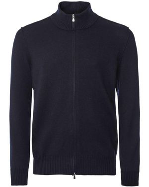 Gran Sasso Virgin Wool Zip Cardigan - Blue