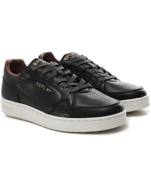 Replay Leather Smash Choice 2 Trainers - Black