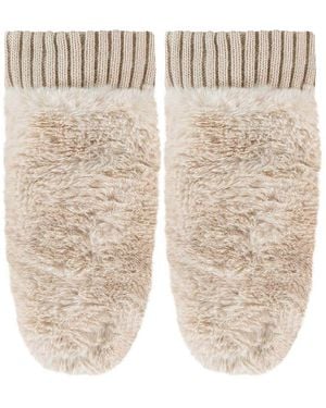 Rino & Pelle Oxo Faux Fur Mittens - Natural