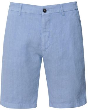 Berwich Linen Elax Bermuda Shorts - Blue