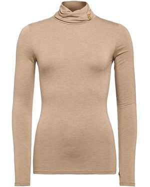 Holland Cooper Paige Roll Neck Top - Natural