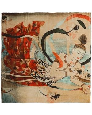 TALKING WALLS Ela Senso-ji Silk Scarf - Metallic