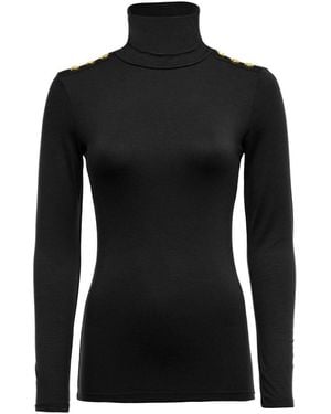 Holland Cooper Long Sleeve Roll Neck Top - Black