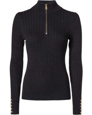 Holland Cooper Ava Half Zip Knit Jumper - Blue