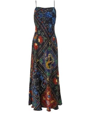 FARM Rio Arabesque Scarves Sleeveless Maxi Dress - Blue