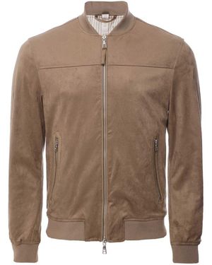 Sseinse Faux Suede Bomber Jacket - Brown
