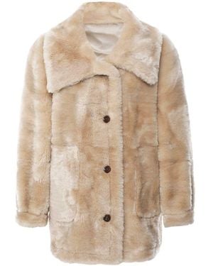 Studio Nordiic Faux Fur Reversible Coat - Natural