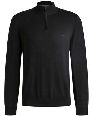 BOSS Half-zip Padro Jumper - Black