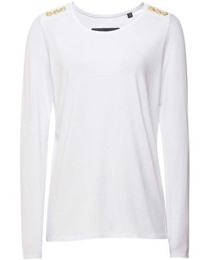 Holland Cooper Long Sleeve Crew Neck Top - White