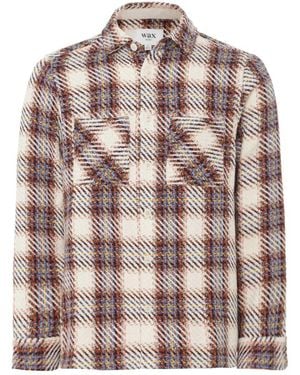 Wax London Check Whiting Overshirt - Pink