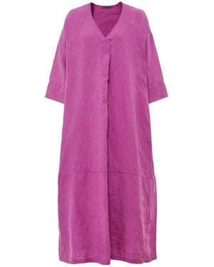 Oska Linen 513/3091 Midi Dress - Purple