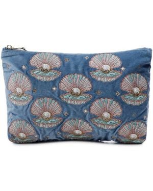 Elizabeth Scarlett Pearl Shell Everyday Pouch - Blue