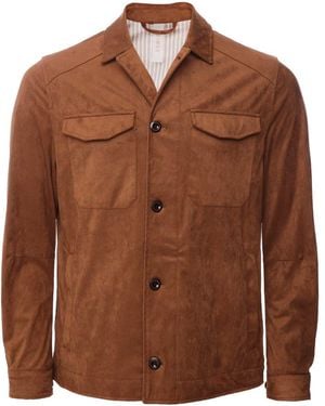 Sseinse Faux Suede Pocket Jacket - Brown