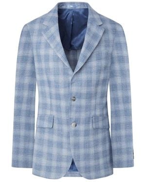 Hackett Stretch Check Blazer - Blue