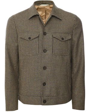 J. Blades Virgin Wool Houndstooth Jacket - Green