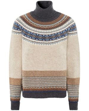 Eribé Alpine Wool Roll Neck Jumper - Red