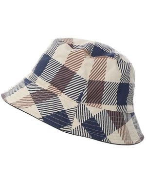 Aquascutum Reversible Macro Check Bucket Hat - Blue