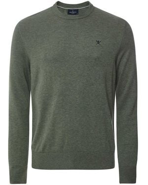 Hackett Cotton Silk Crew Neck Jumper - Green