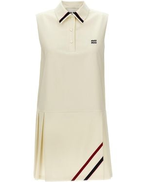 Miu Miu Mohair Canvas Dress - Natural